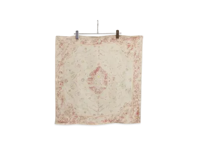 ANCELLM Hand-Drawn Silk Scarf "Cream"