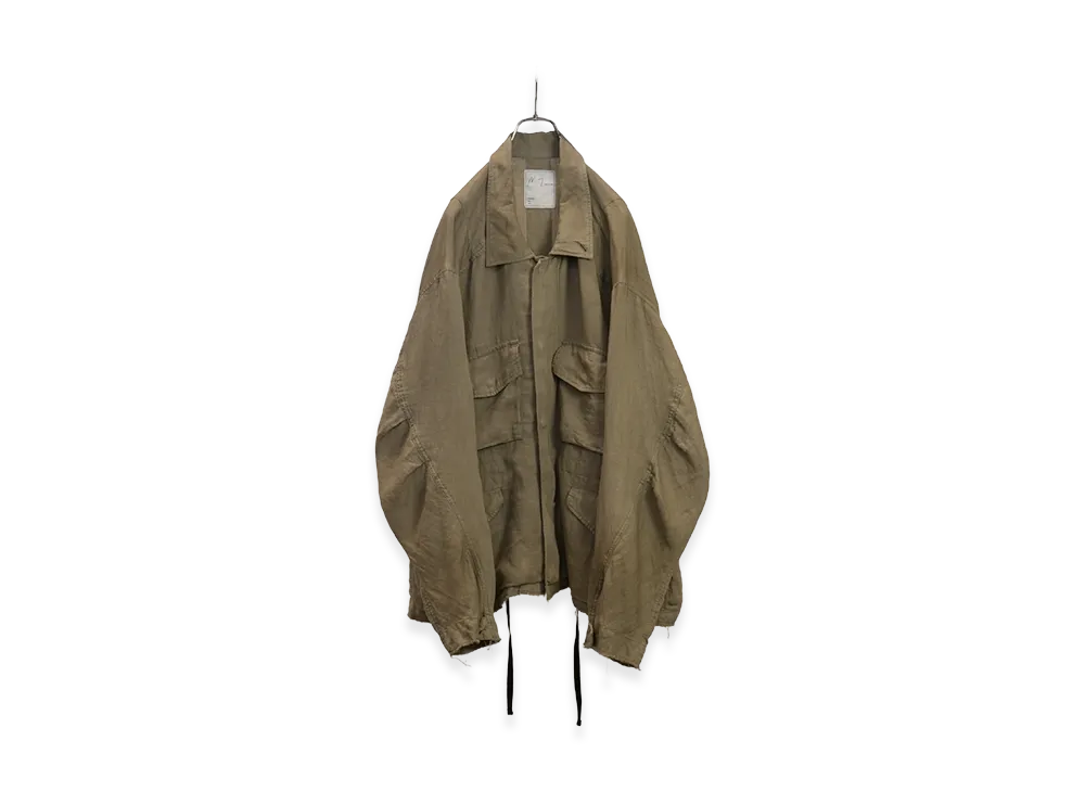 ANCELLM 100/S Linen Field Jacket "Khaki Beige"
