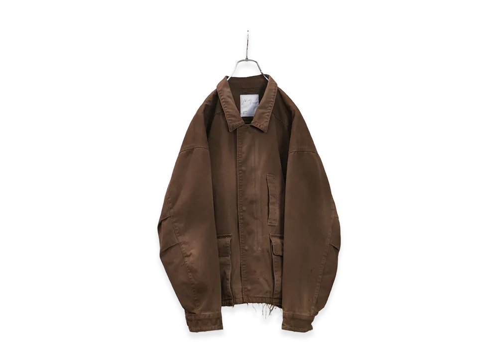 ANCELLM Highcount Drill Aging Jacket "Brown"