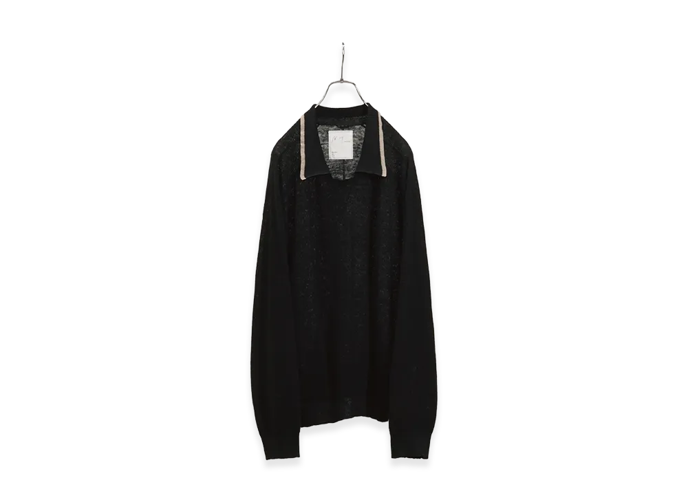 ANCELLM Contrast Collar Knit "Black"