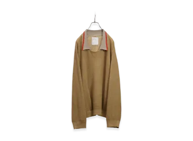 ANCELLM Contrast Collar Knit "Beige"