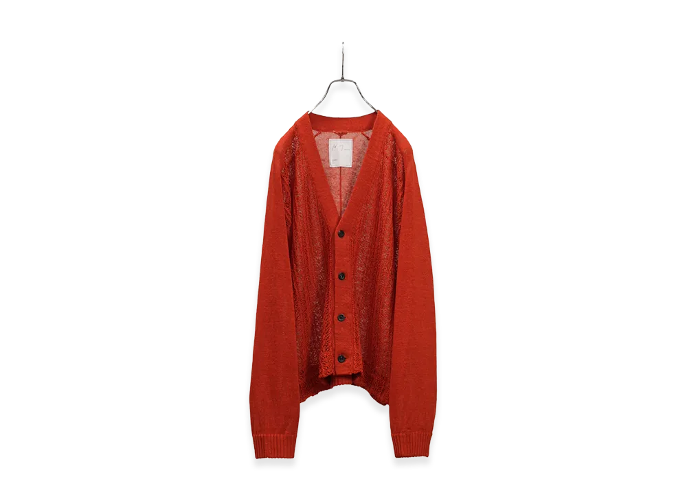 ANCELLM Laced Knit Cardigan "Red"