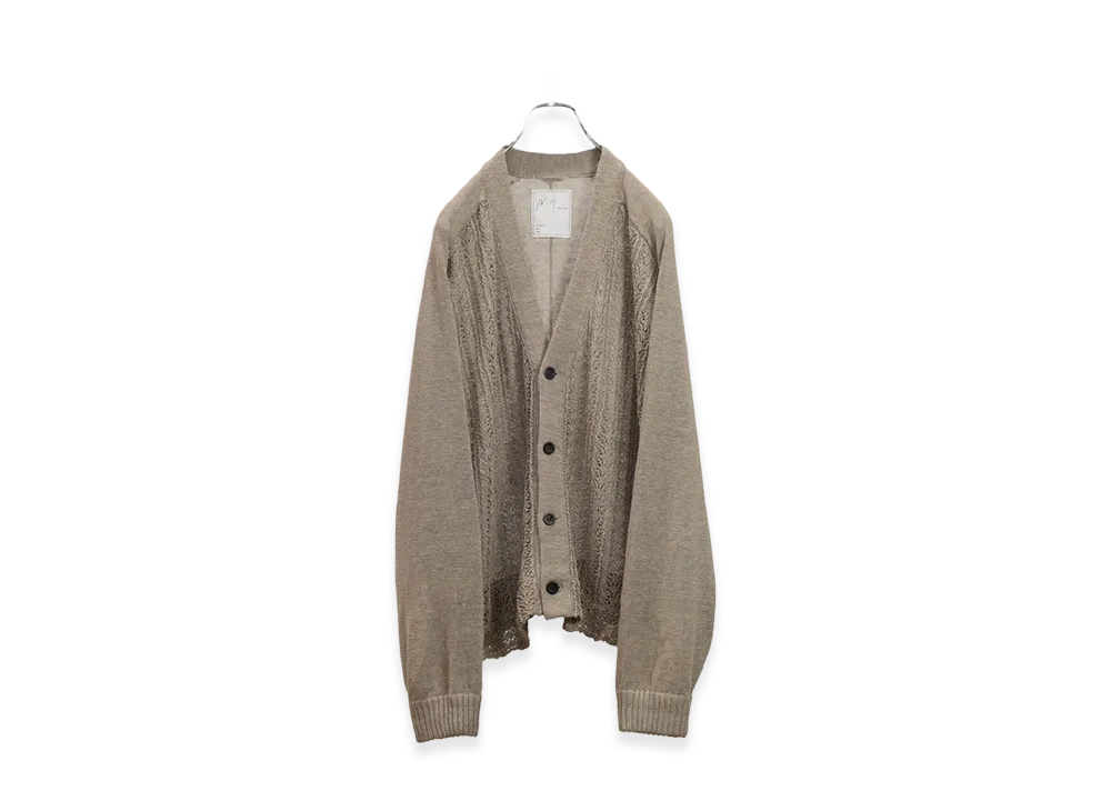 ANCELLM Laced Knit Cardigan "Beige"