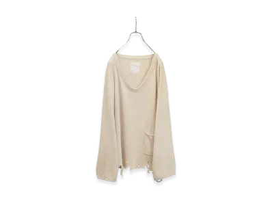 ANCELLM Damage Silk Uvneck Knit "Off"