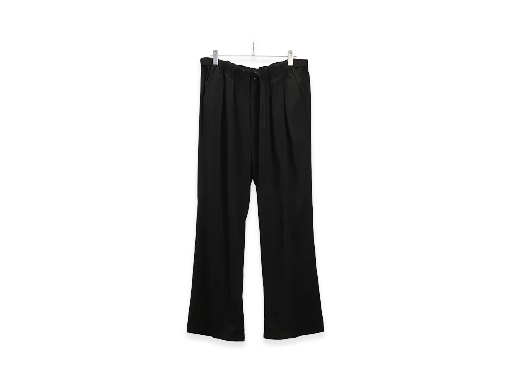 ANCELLM Viscose Belt-Less Trousers "Black"