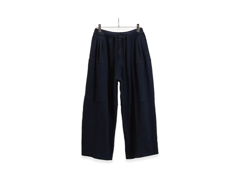 ANCELLM Smooth Panel Wide Slacks "Navy"