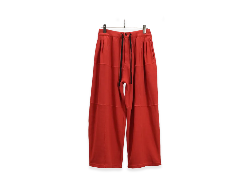 ANCELLM Smooth Panel Wide Slacks "Red"