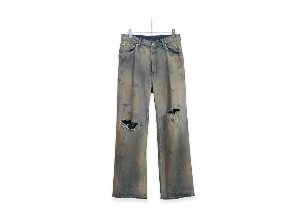 ANCELLM Crash Middle Straight 5P Denim Pants "Indigo"