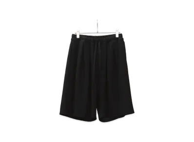 ANCELLM Wrinkled Stripe Tuck Short Pants "Black"