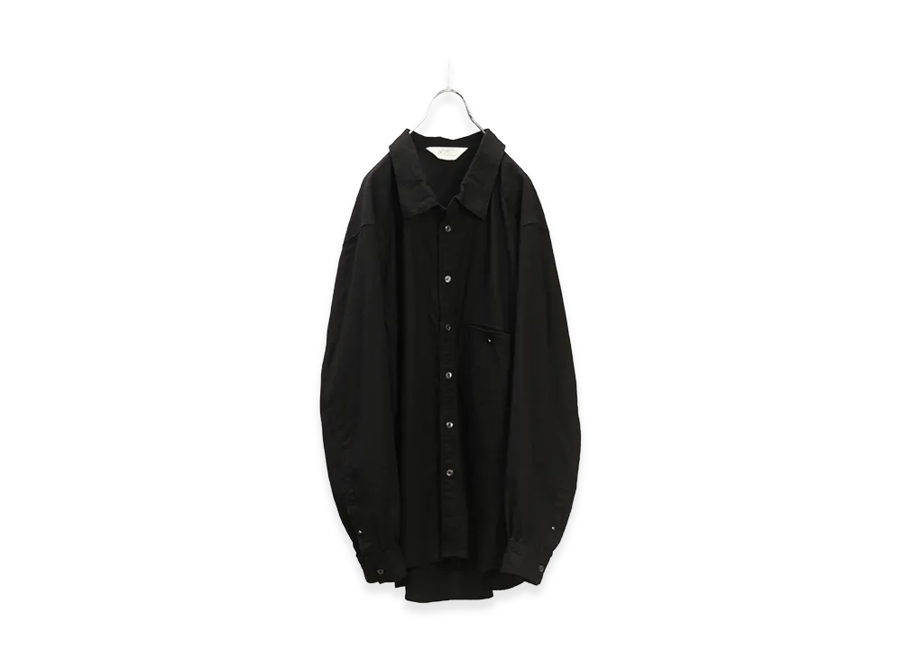 ANCELLM L/S Nep Boxy Shirt "Black"