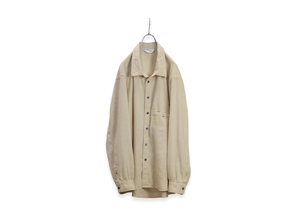 ANCELLM L/S Nep Boxy Shirt "Dark White"