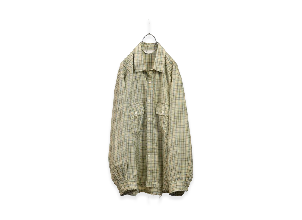 ANCELLM Nel Check Over Work Shirt "Cream"