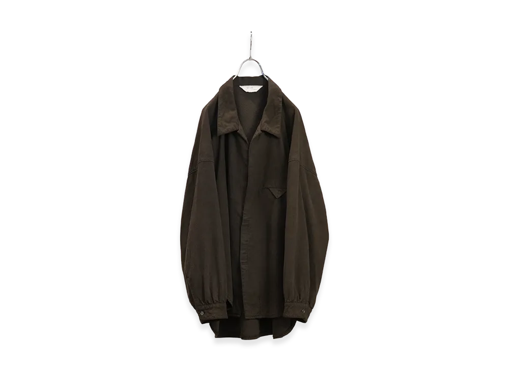 ANCELLM Silk Nep Long Shirt "Brown"