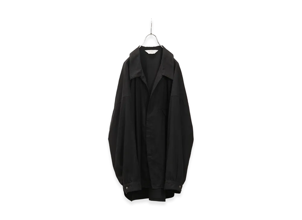 ANCELLM Silk Nep Long Shirt "Black"
