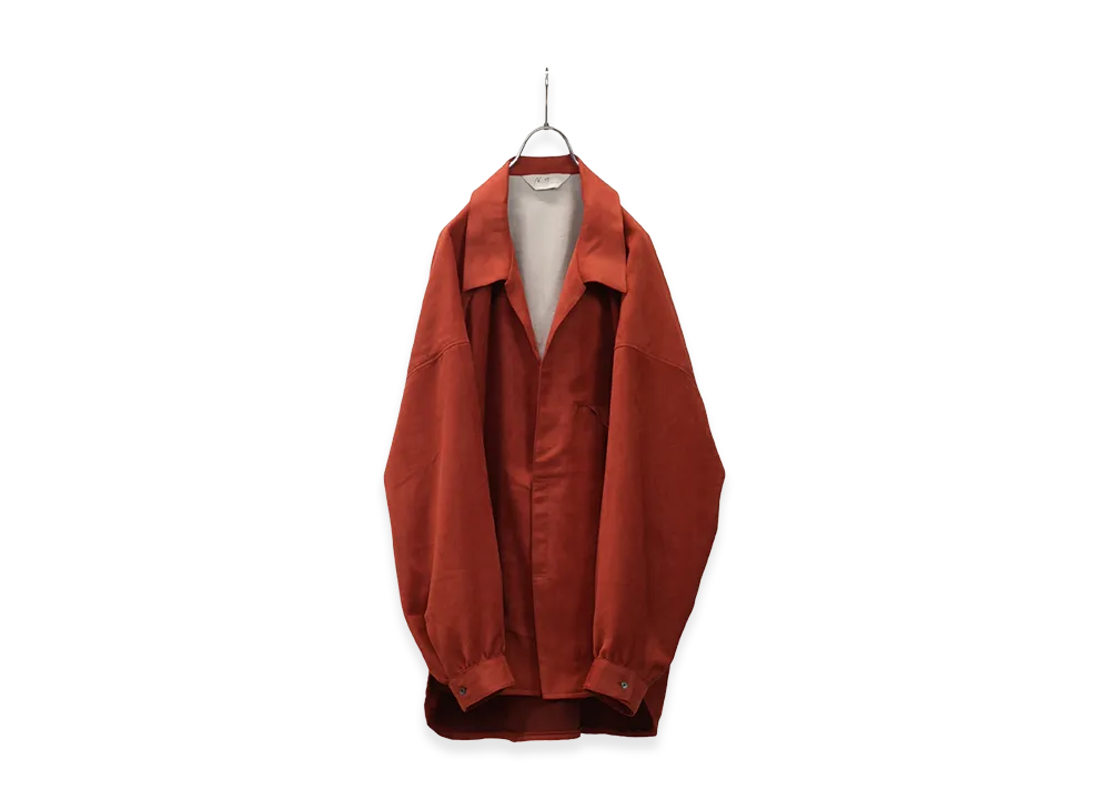 ANCELLM Vegan Suede Long Shirt "Red"