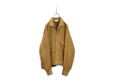ANCELLM Vegan Suede Open Collar Shirt "Yellow"