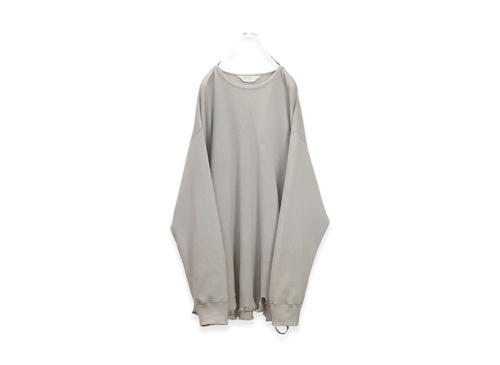 ANCELLM Damage Waffle Crew LS "Greige"
