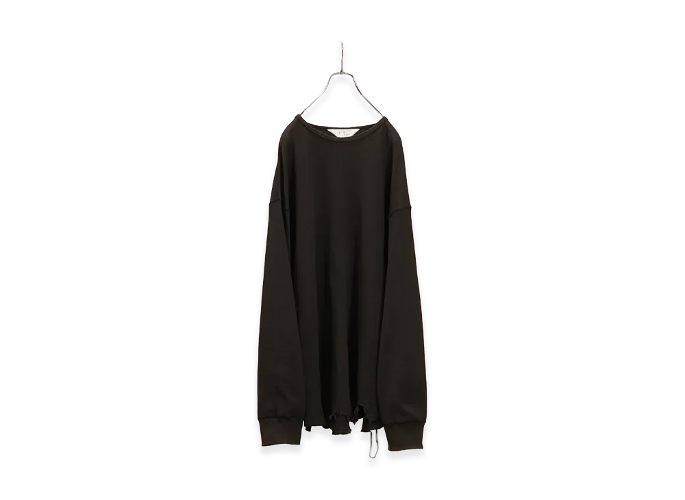 ANCELLM Damage Waffle Crew LS "Dark Brown"