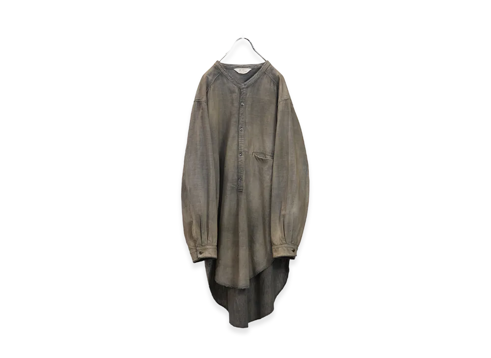 ANCELLM Chambray Long Shirt Dress "Black"