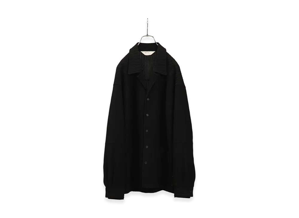 ANCELLM Wrinkled Stripe Shirt "Black"