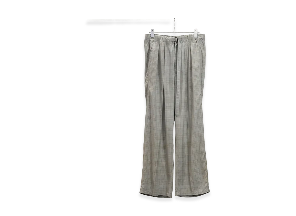 ANCELLM Aging Check Belt-Less Slacks "Blue"