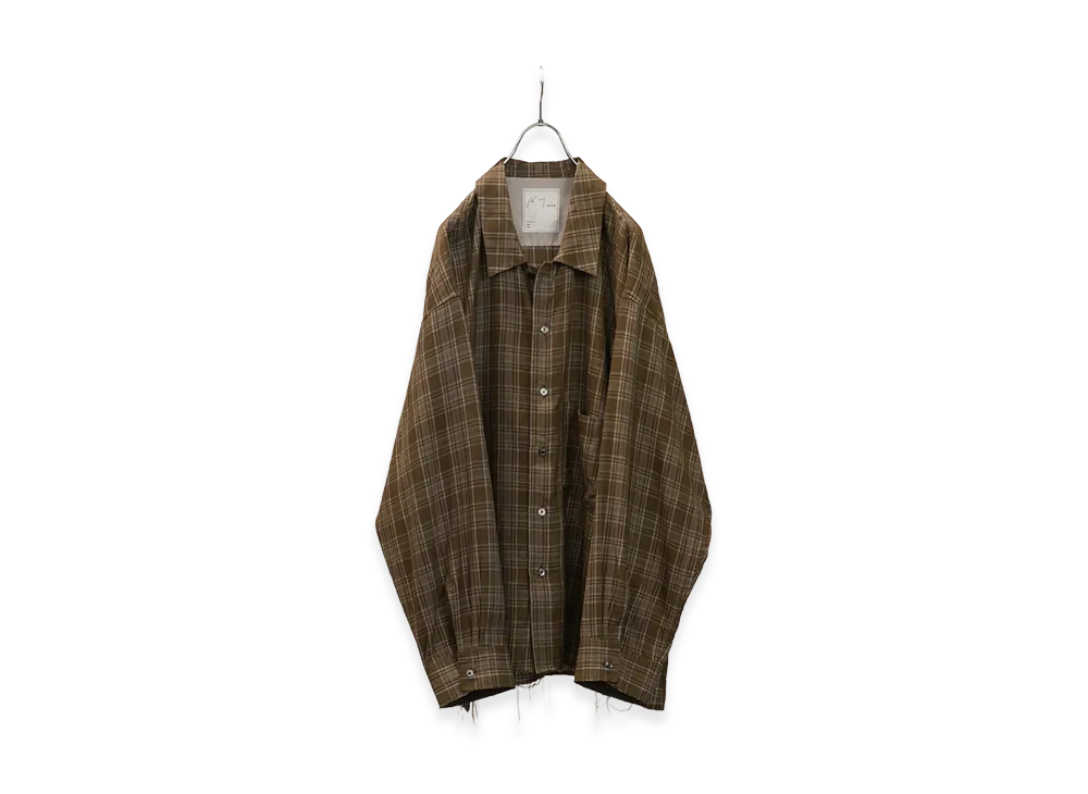 ANCELLM Aging Rayon Check Shirt "Green"