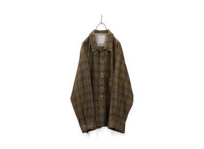 ANCELLM Aging Rayon Check Shirt "Green"