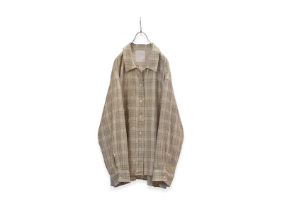 ANCELLM Aging Rayon Check Shirt "Beige"