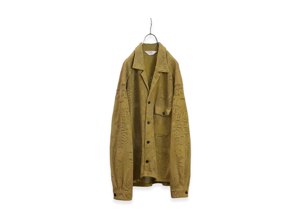 ANCELLM Aging Lace Work Shirt "Mustard"