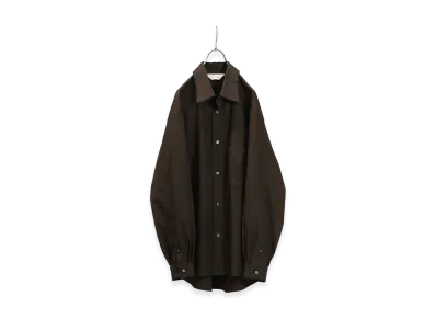 ANCELLM High-Count Frayed Over Shirt "Brown"