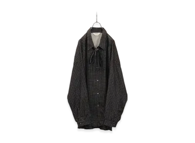 ANCELLM Bow-Tie Check Shirt "Navy"