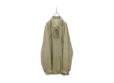 ANCELLM Bow-Tie Check Shirt "Cream"