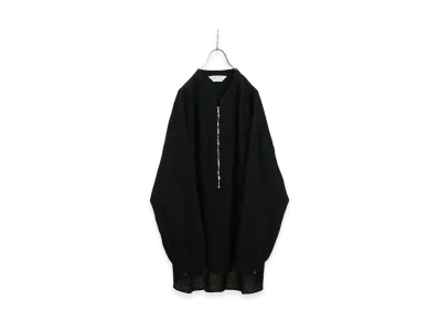 ANCELLM Crepe Half Zip Shirt "Black"