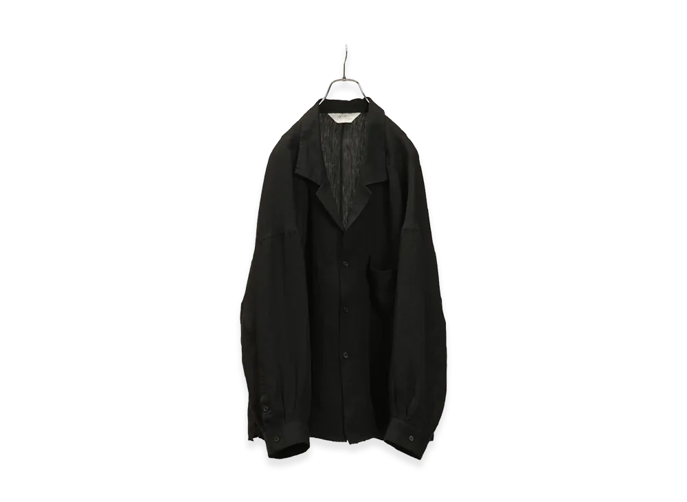 ANCELLM 100/S Linen Tailored Shirt "Black"