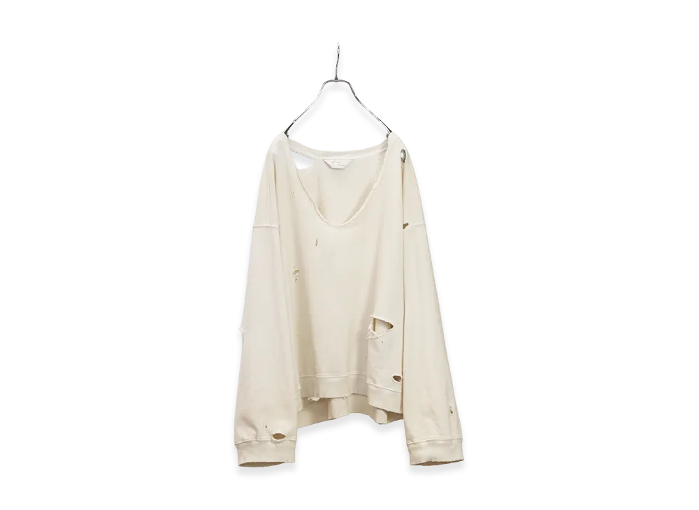 ANCELLM Broken Sweat Shirt "White"