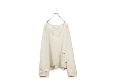 ANCELLM Broken Sweat Shirt "White"