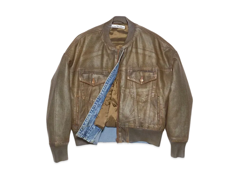 アクネストゥディオズ ダイデニム ボンバージャケット "ブルー/ベージュ"