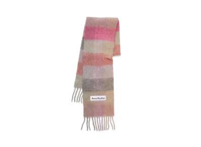 Acne Studios Mohair Check Scarf "Fuchsia/Lilac/Pink"