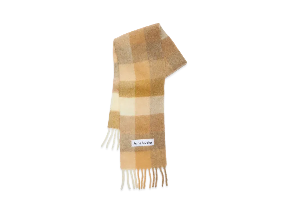 Acne Studios Mohair Check Scarf "White/Beige"