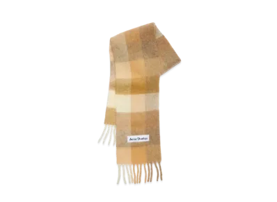 Acne Studios Mohair Check Scarf "White/Beige"