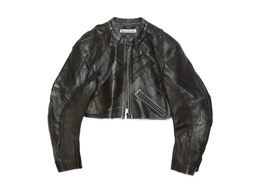 Acne Studios Patchwork Leather Biker Jacket "Black"