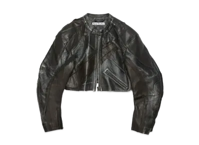 Acne Studios Patchwork Leather Biker Jacket "Black"