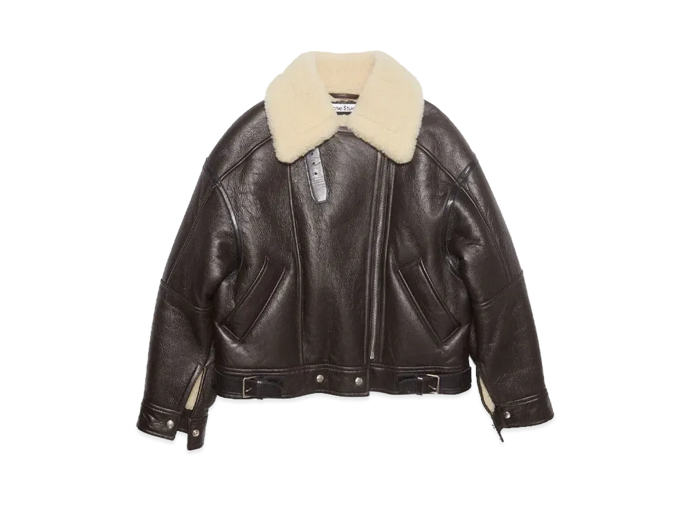 Acne Studios Shearling Jacket "Dark Brown/Beige"
