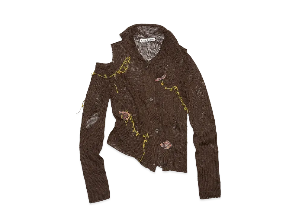 Acne Studios Crochet Flower Cardigan "Chocolate Brown"