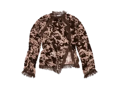 Acne Studios Velvet Cow-Print Top "Chocolate Brown"
