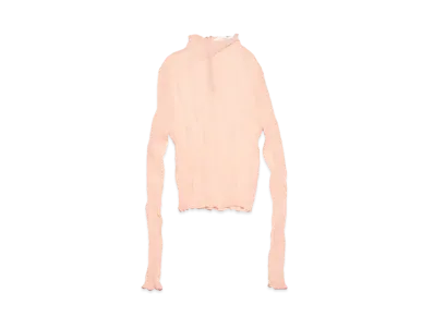 Acne Studios Crinkle High Neck Tops "Peach Pink"