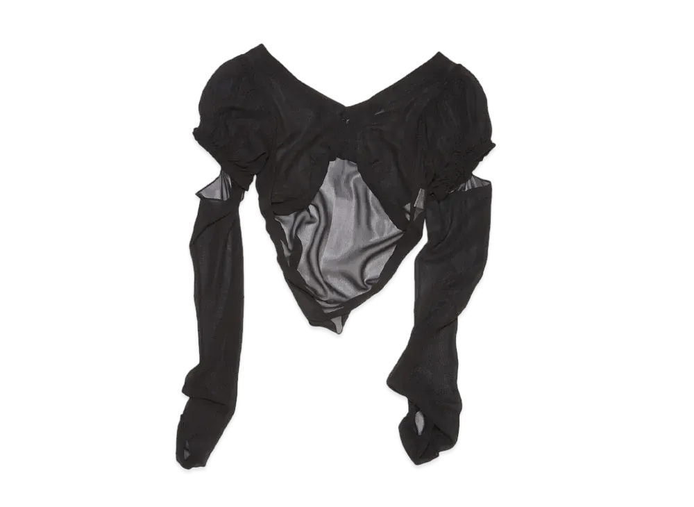 Acne Studios Silk Slit Tops "Black"