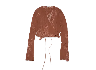 Acne Studios Wrap Lace Tops "Rust Brown"