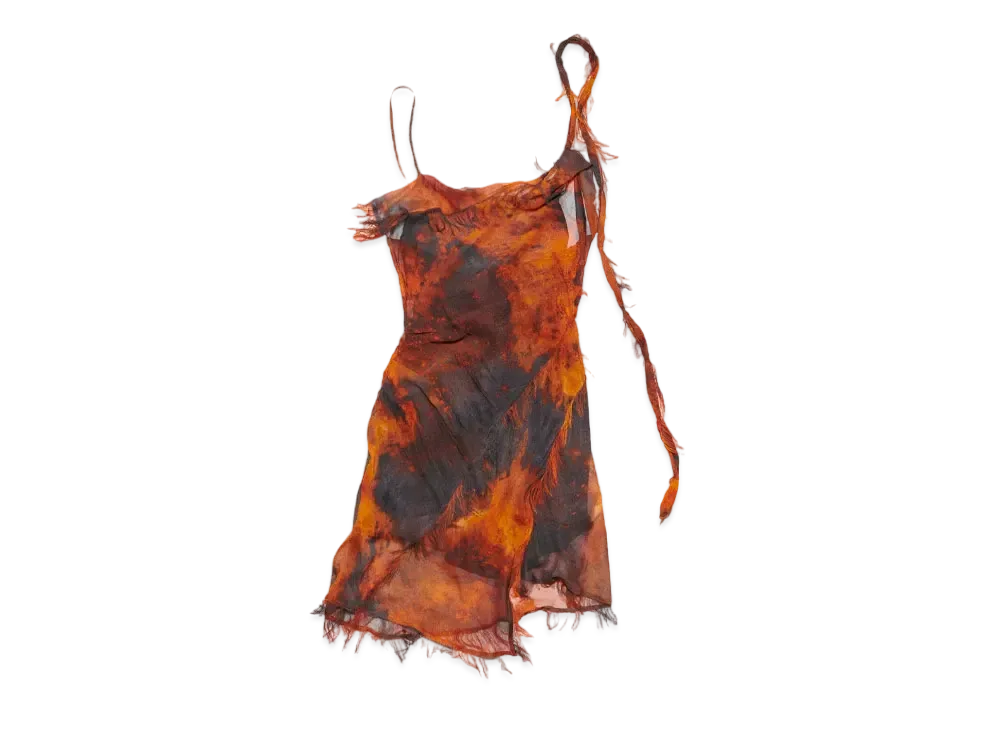 Acne Studios Draped Strap Dress "Last Orange"