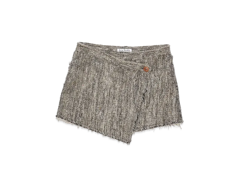 Acne Studios Herringbone Wrap Skirt "Brown Melange"